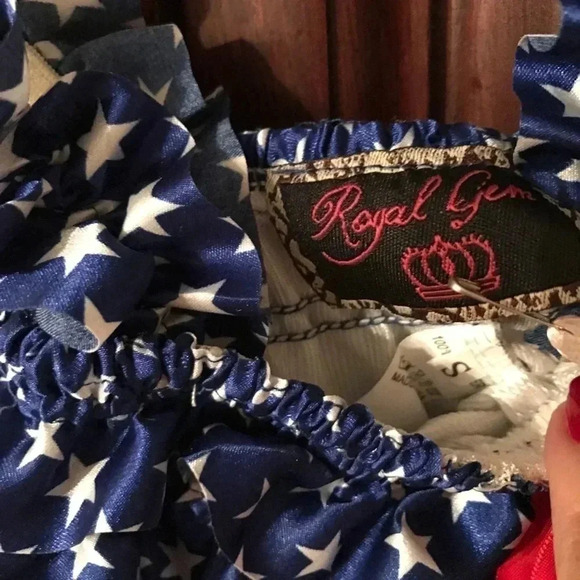 ROYAL GEM PATRIOTIC ROMPER SIZE SMALL **GET READY FOR HOLIDAY DAY PICS** - Picture 3 of 7